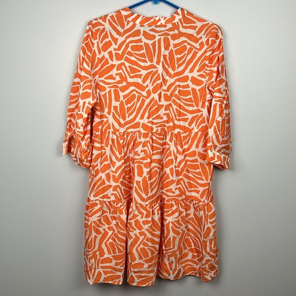 Rachel Zoe orange & white NWT faux wrap lightweight dress size small - Picture 13 of 13